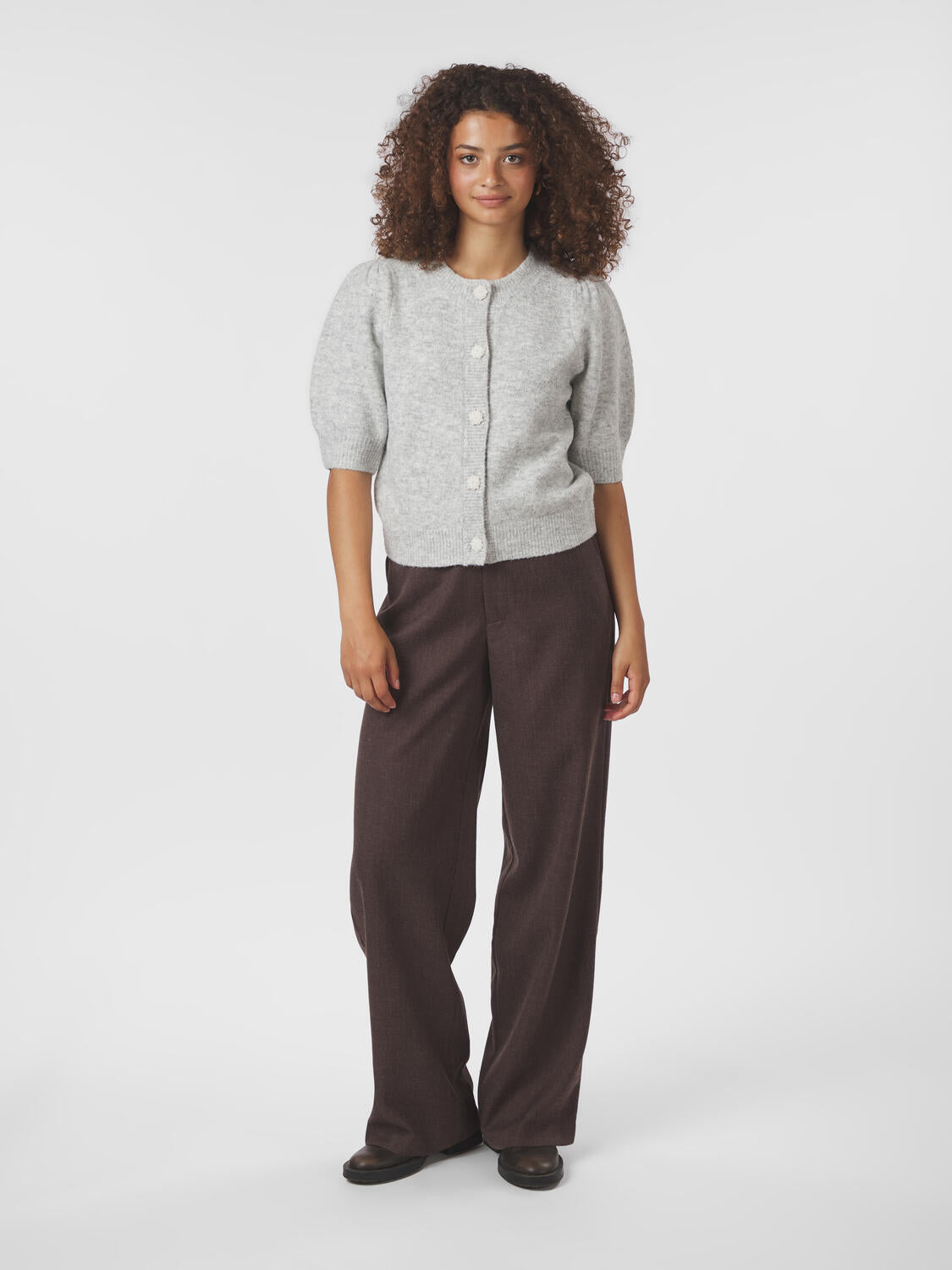 Trudy Deco Knit cardigan - Light Grey Melange